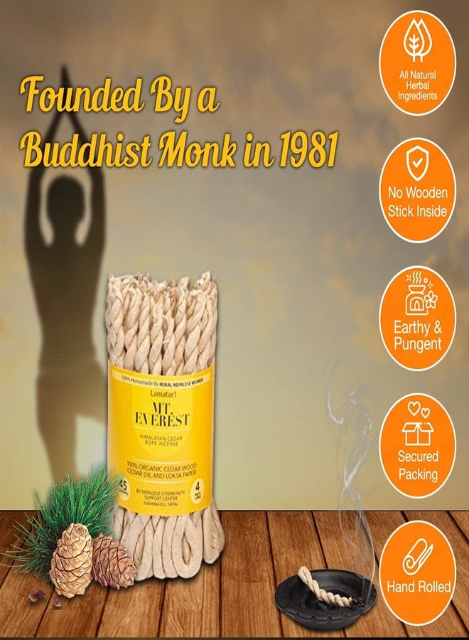 Lamatar1 Rope Incense Burner with Himalayan Cedar Rope Incense 45 Pcs - 4 inch Long Each - Image 4